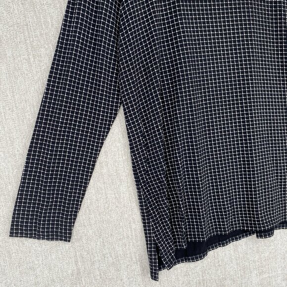J. Jill Shirt Tunic Long Sleeve Check Grid‎ Top Round Neck Stretch - Picture 7 of 11